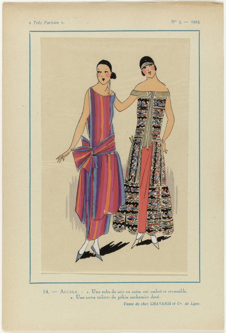 Très Parisien, 1923, No 5: 14.- ALCALA. - 1. An Evening Dress... by Anonymous