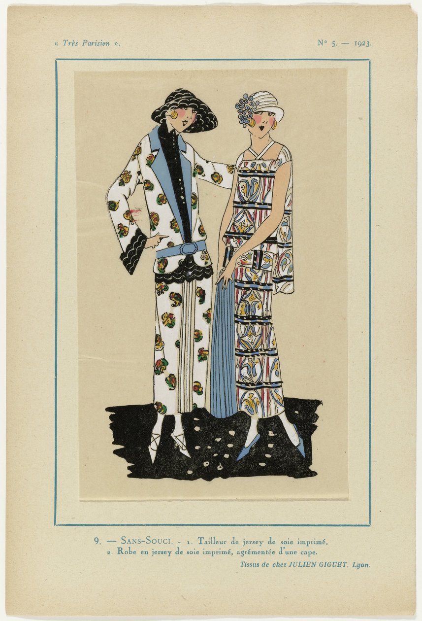 Very Parisian, 1923, No 5: 9.- SANS-SOUCI. 1. Jersey Suit... by Anonymous