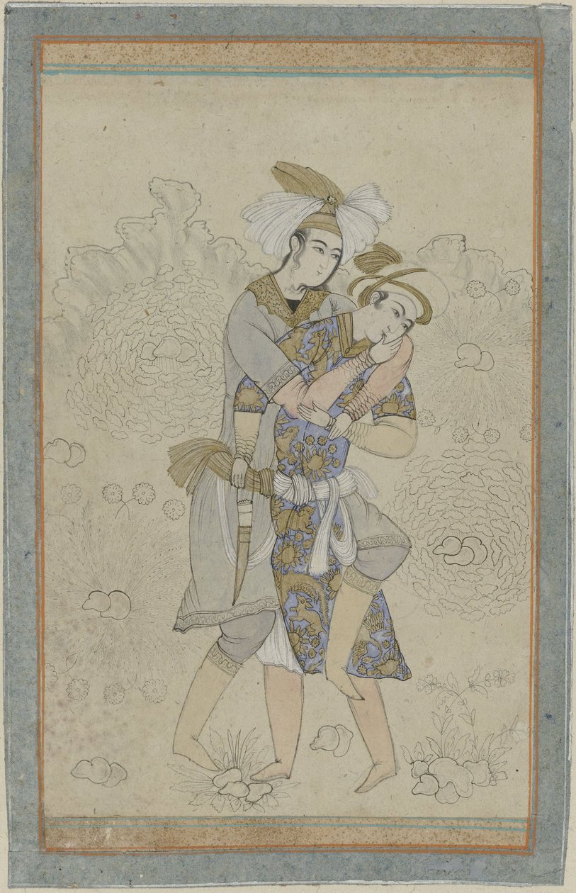 Two Young Men in an Erotic Embrace by Anonymous