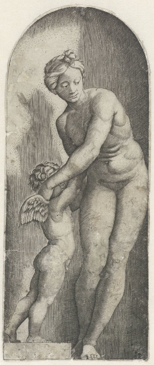 Venus and Amor Standing in Niche by Anonymous
