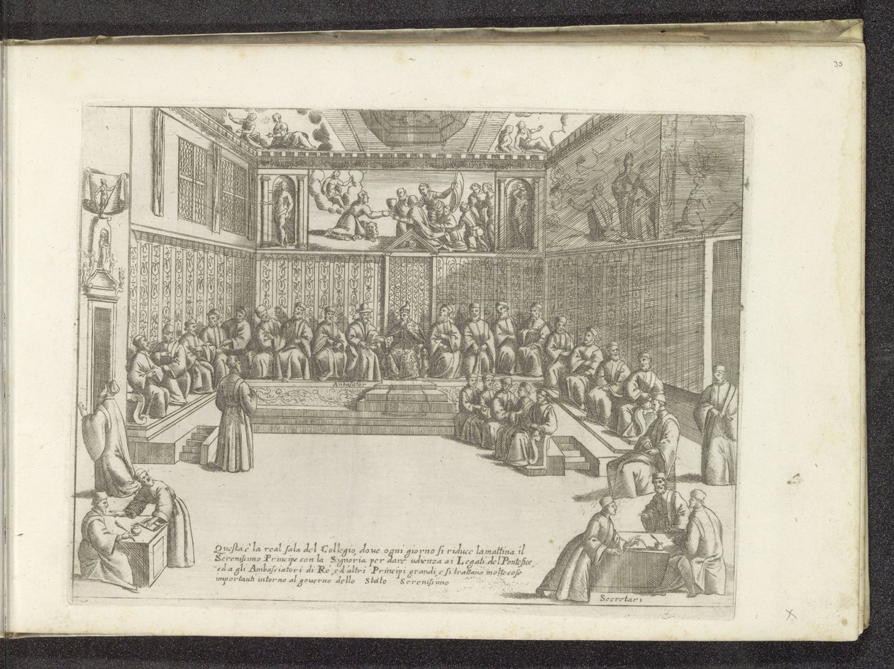Meeting in the Sala del Collegio by Anonymous