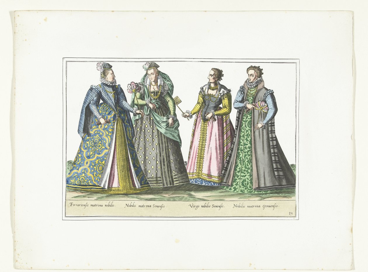 Four Women Dressed According to Italian Fashion, ca. 1580 by Anonymous