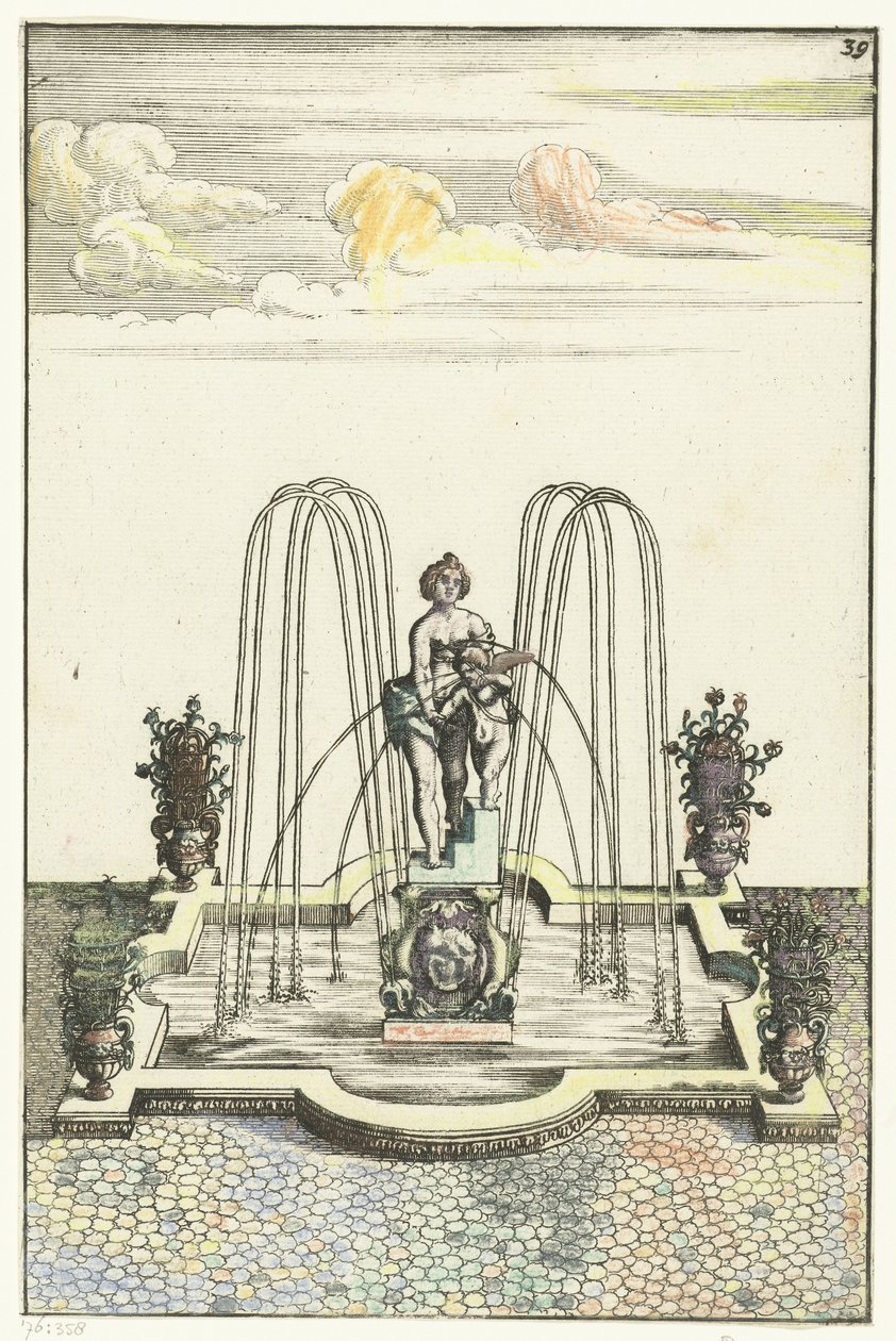 Square Basin with Semicircular Protrusions (Architectura Curiosa Nova) by Anonymous