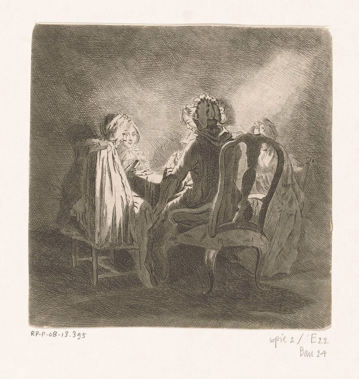 Five Women Playing Cards by Anonymous