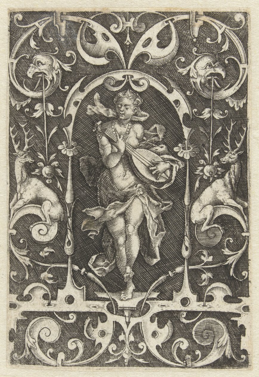 Flat Decoration with Hearing (Personifications of the Five Senses) by Anonymous