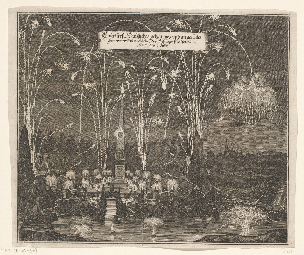 Fireworks at the Pleissenburg, July 8, 1667 by Anonymous