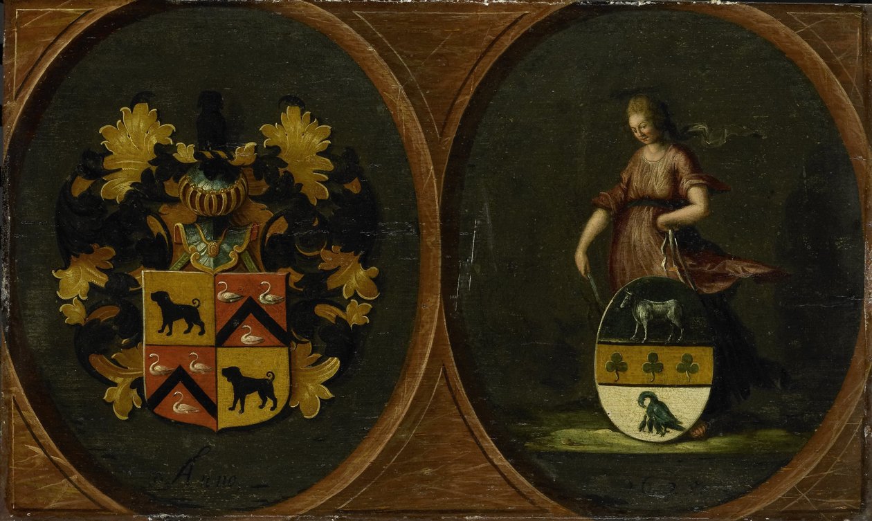 Coat of Arms with the Arms of the Couple Pieter Courten and Hortensia del Prado, 1625 by Anonymous