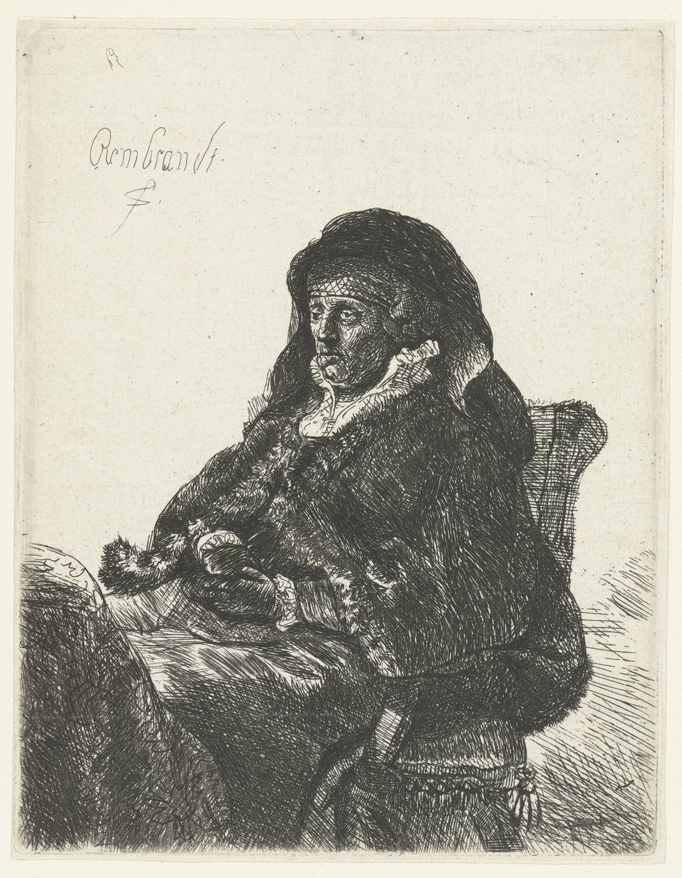 Widow with Black Gloves (Rembrandt