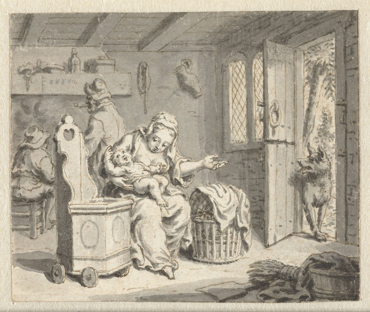 The Wolf, the Mother and the Child (Designs for Illustrations for a Edition of Jean de la Fontaine