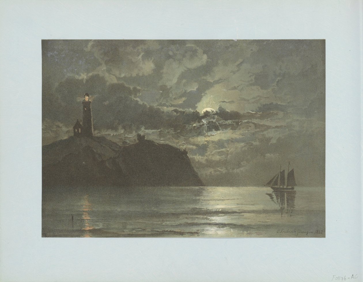 Seascape with Lighthouse after Painting by C. Frederick Sørensen by Anonymous