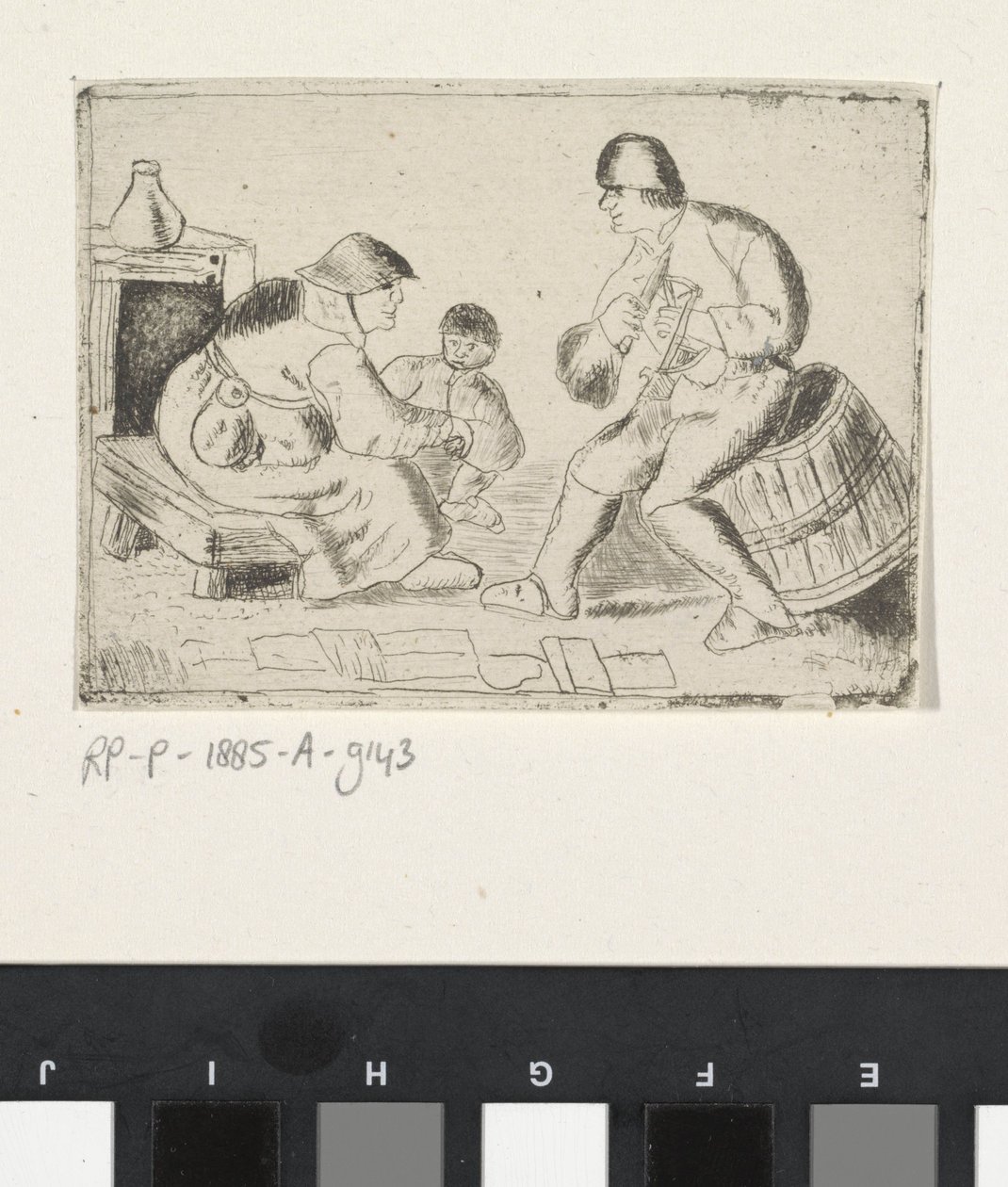 Seated Woman and Man Spinning by Anonymous