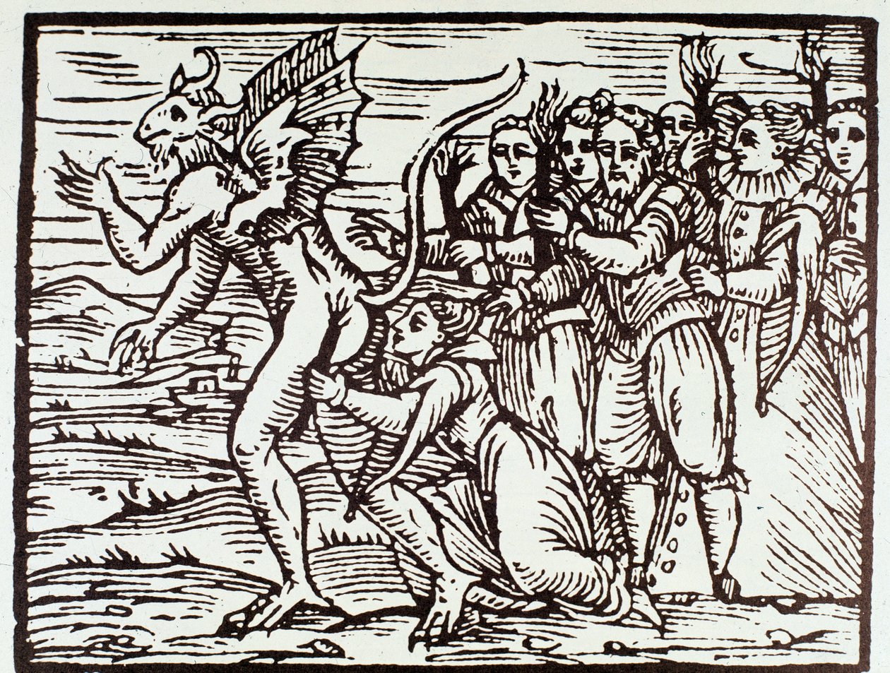 A witch kisses satan (Engraving) by Anonymous Anonymous