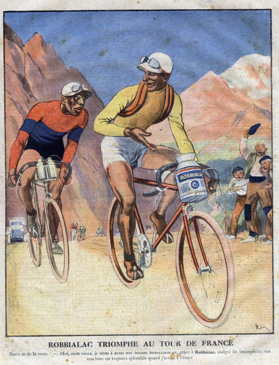 Advertising for the painting Robbialac: 'Robbialac triumph at the Tour ...