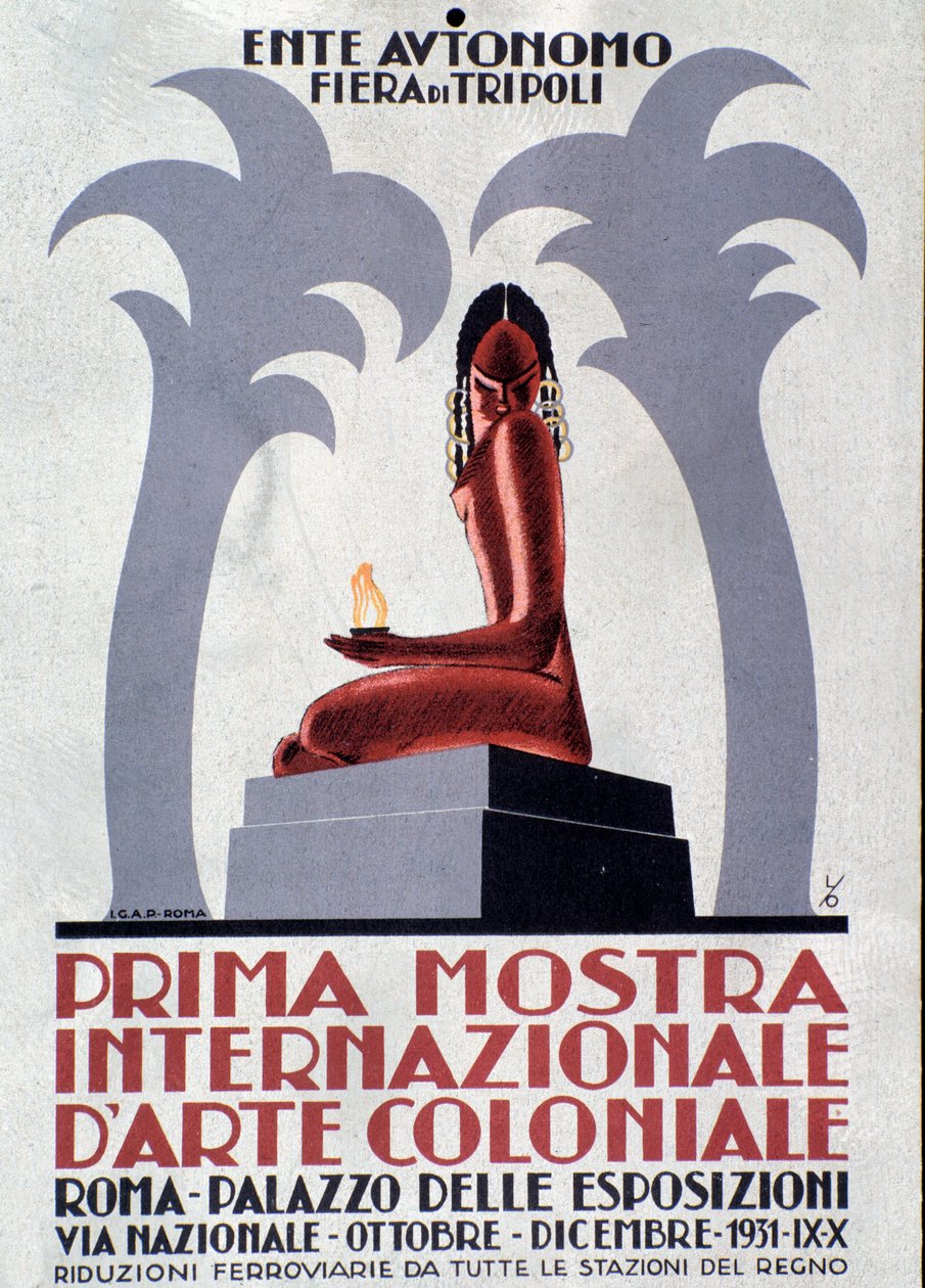 Advertising poster for First exhibition of colonial art by Anonymous Anonymous