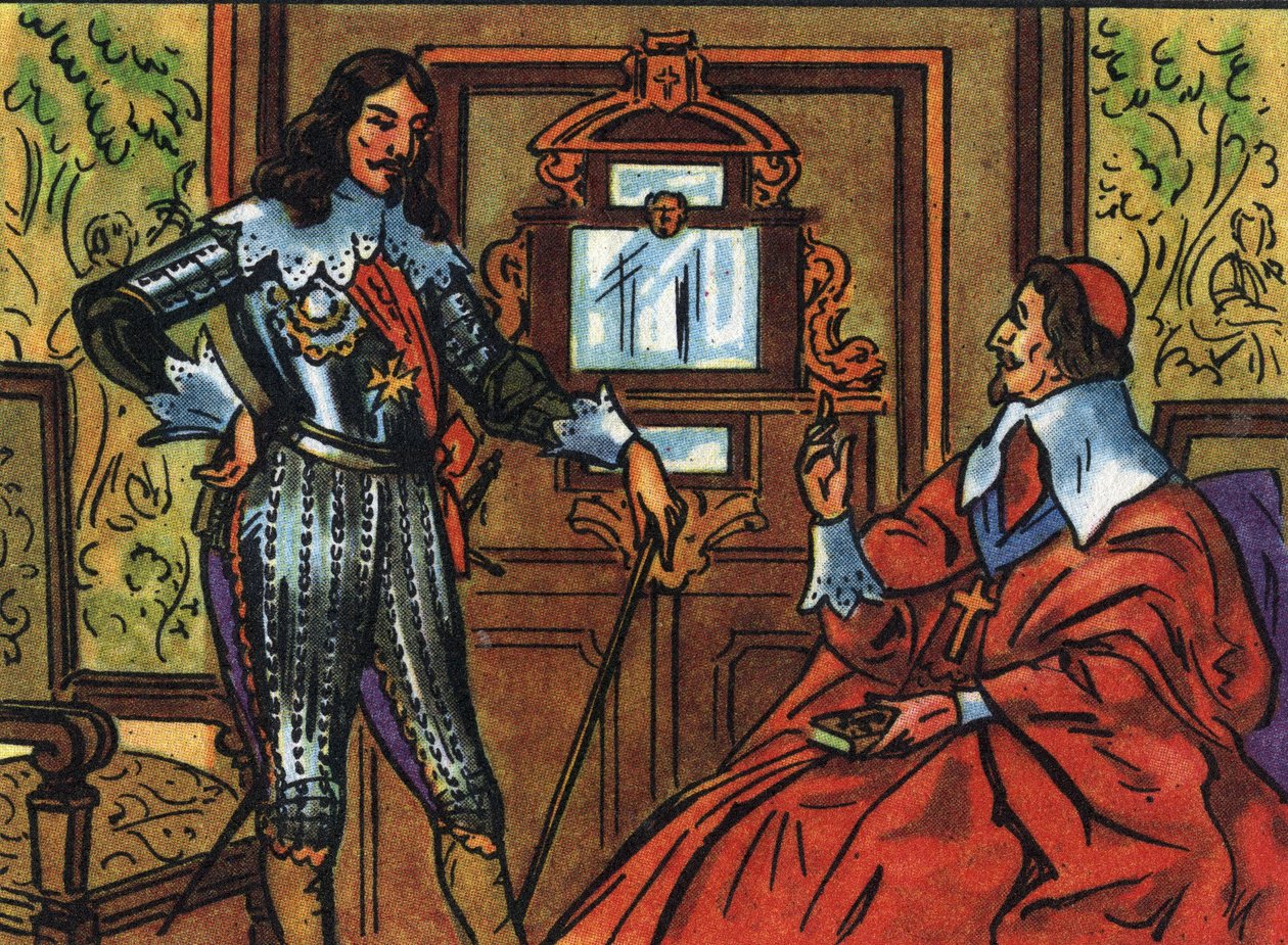 Armand Jean du Plessis de Richelieu or Cardinal de Richelieu (1585-1642), French minister and Louis XIII (1601-1643), king of France. Anonymous illustration in 