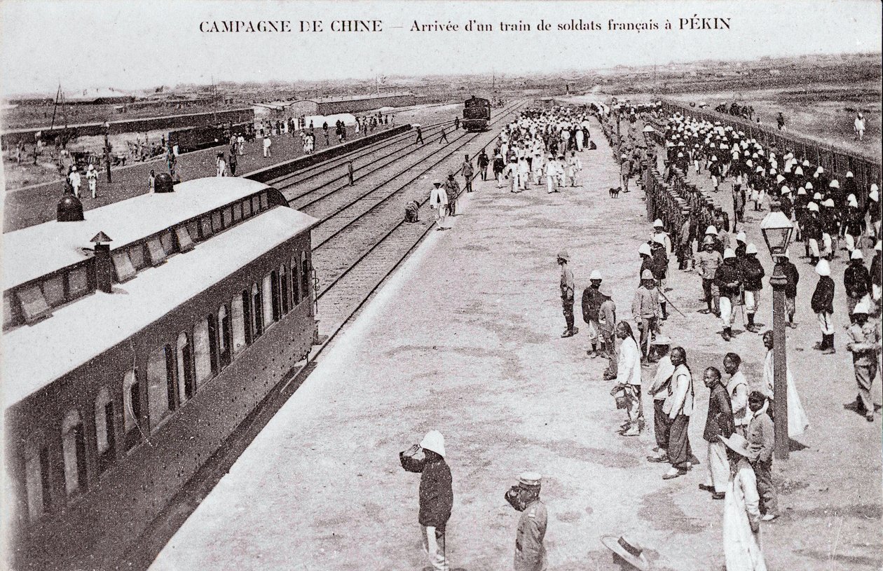 Arrival of a French soldier train in Pekin during the Chinese Campaign by Anonymous Anonymous