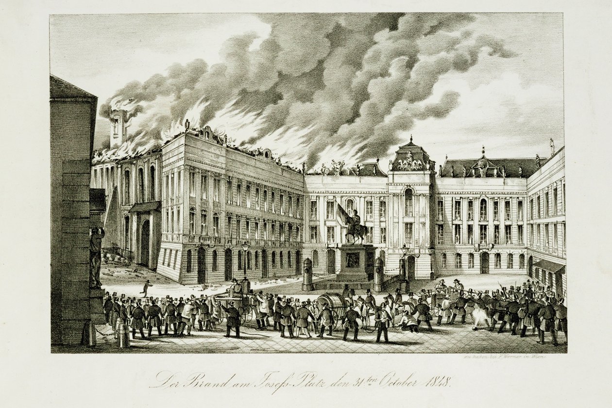 Burning of Josefsplatz by Anonymous Anonymous