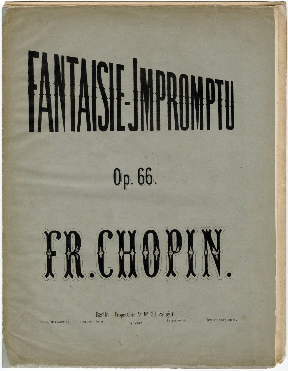 Cover page of the German edition of the Fantaisie-Impromptu, Op. 66 by Anonymous Anonymous