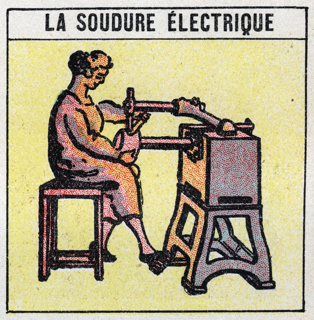 Electrical tools: electric welding. Anonymous illustration of 1925. Private collection. by Anonymous Anonymous