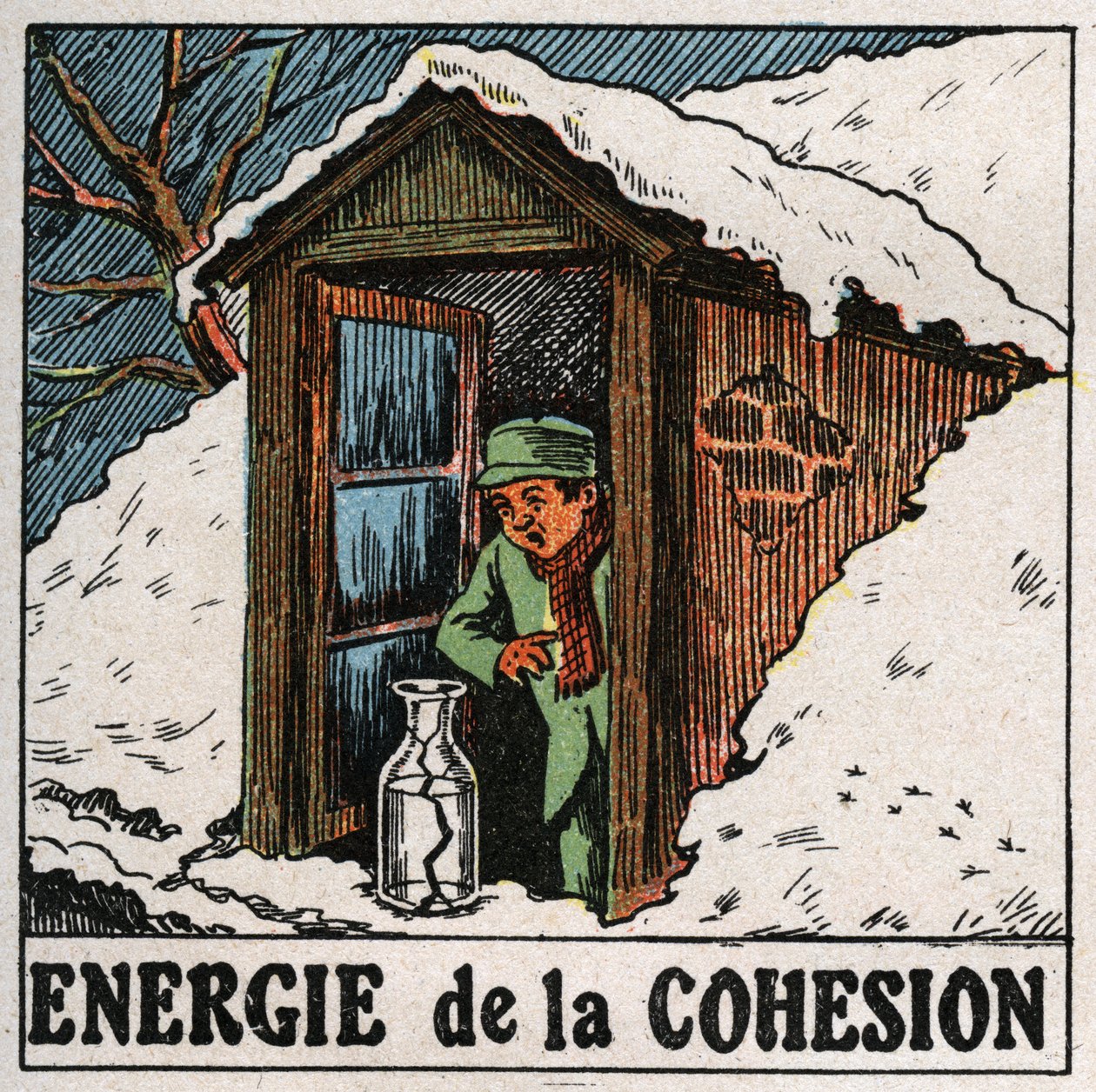 Energy of Cohesion: The Cold Water Breaks the Vase. Anonymous Illustration from 1925. Private Collection. by Anonymous Anonymous