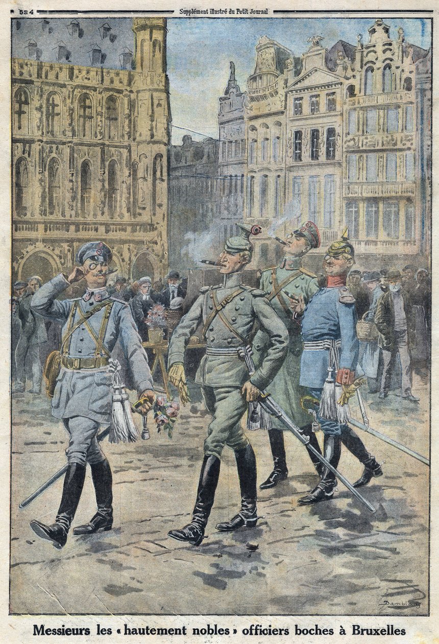 First World War 1914-1918. The German officers in Brussels represented as 