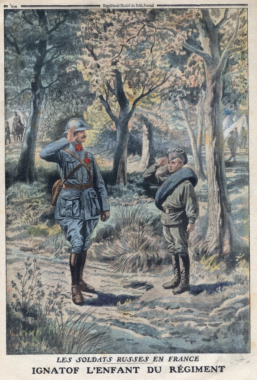 First World War 1914-1918. The young Russian soldier Ignatof in a French army regiment - In 