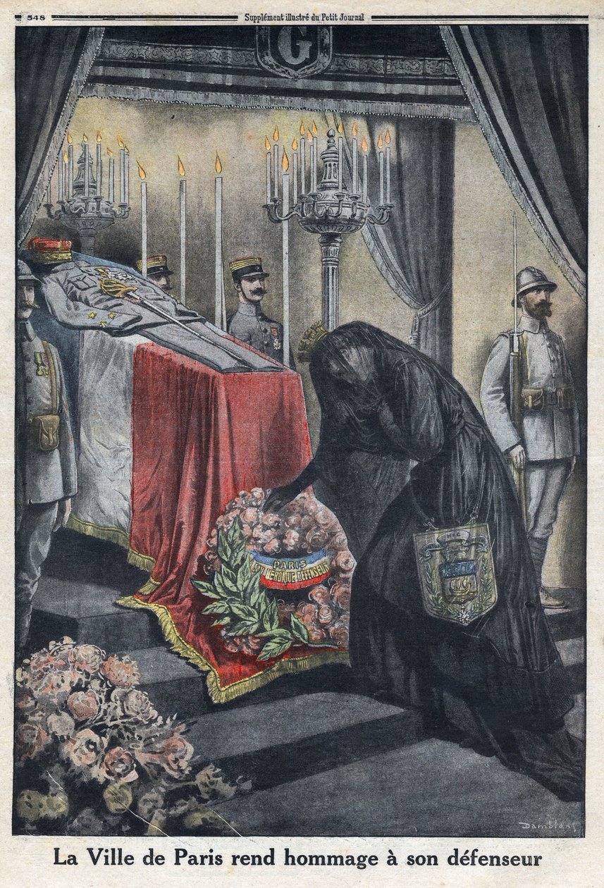 First World War 1914-1918. Tribute of the city of Paris to General Joseph Simon Gallieni (1849-1916) who defended the city. In 