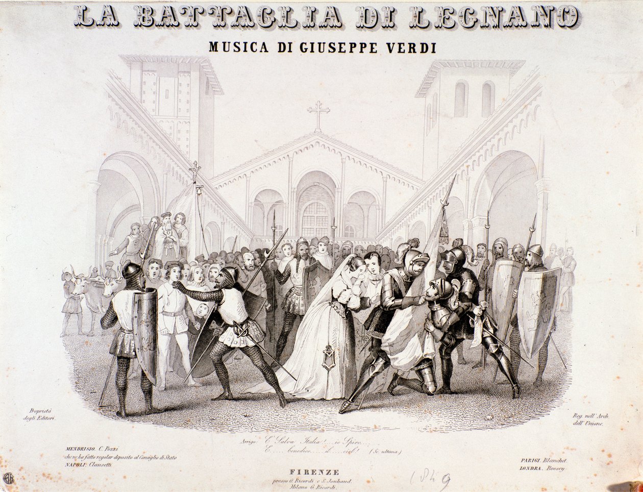 Frontispiece of La battaglia di Legnano opera by Giuseppe Verdi by Anonymous Anonymous