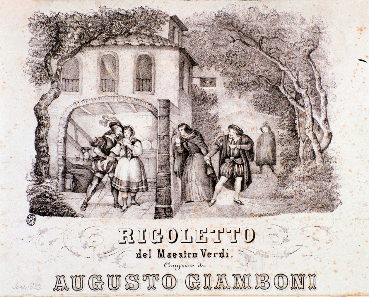 Frontispiece of Musical Score of Rigoletto Opera by Giuseppe Verdi by Anonymous Anonymous