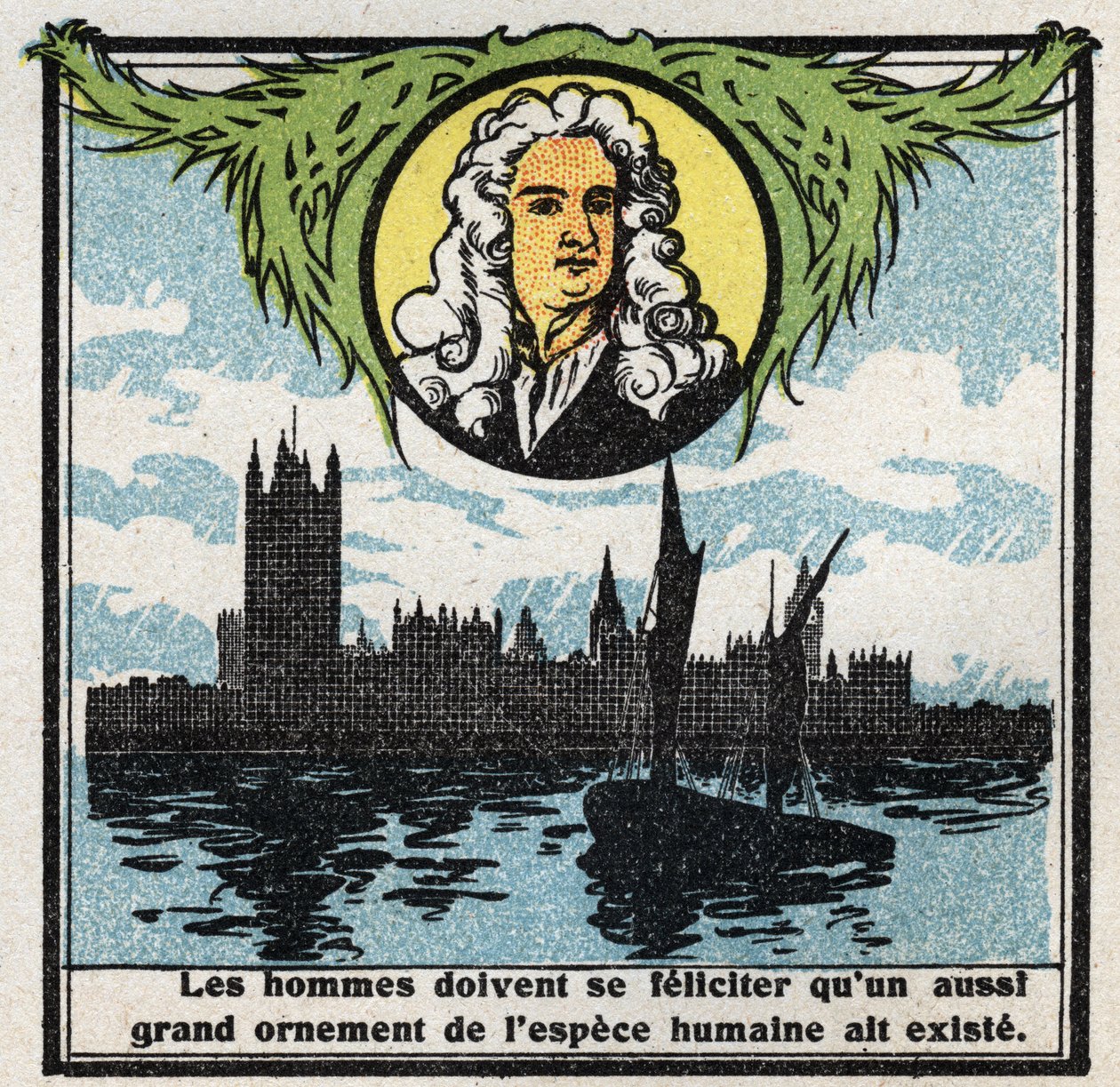 Gravitation: portrait of Isaac Newton (1642-1727) who discovered the ...