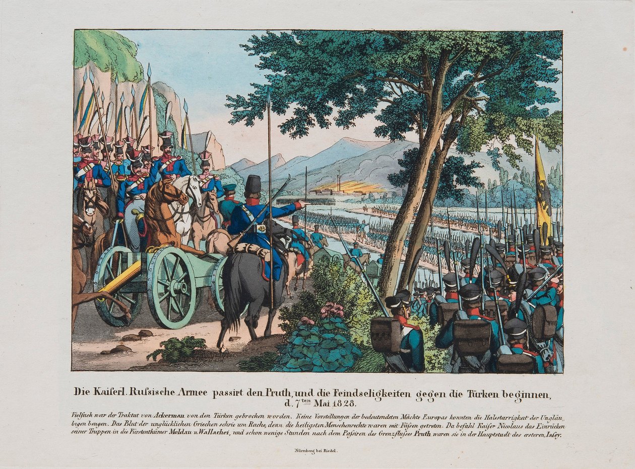 Russian Army Crosses the Pruth River into Moldavia on May 1828 by Anonymous Anonymous