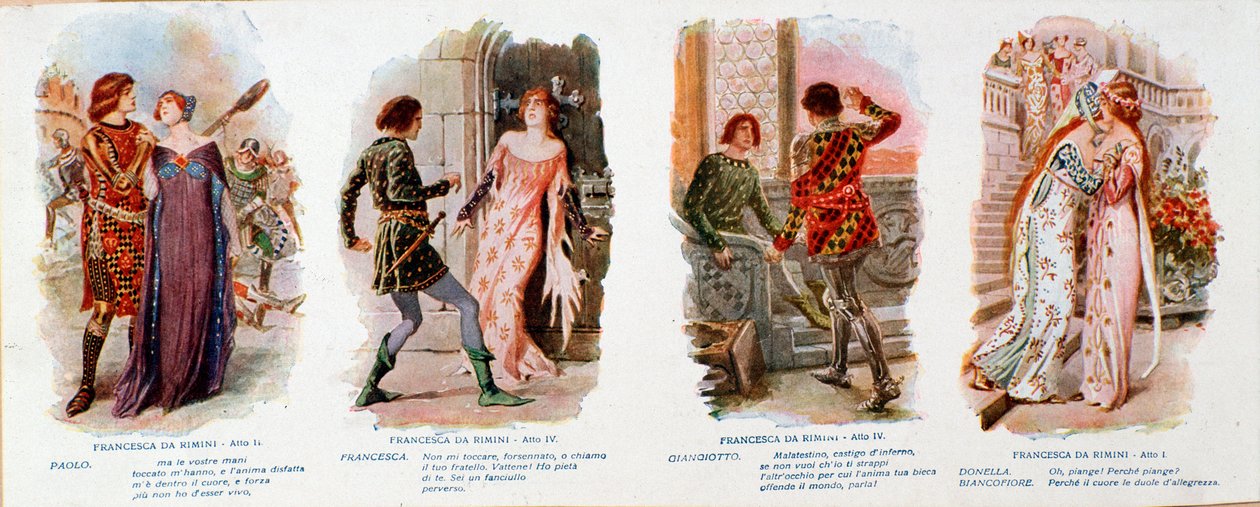Illustrations for Francesca da Rimini, Opera by Zandonai by Anonymous Anonymous