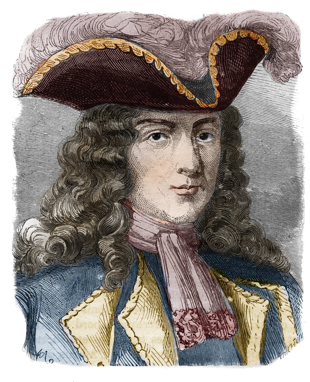 Jean-Bernard Louis de Saint Jean, Baron de Pointis, French admiral and privateer. Engraving of the 19th century. Private collection by Anonymous Anonymous