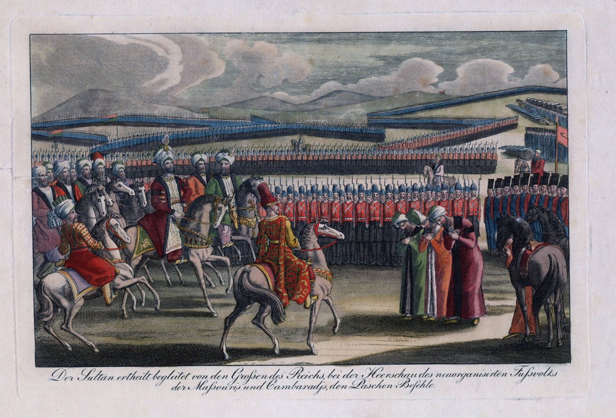 The Ottoman Sultan Selim III (1761-1808) Reviewing His New Infantry by Anonymous Anonymous