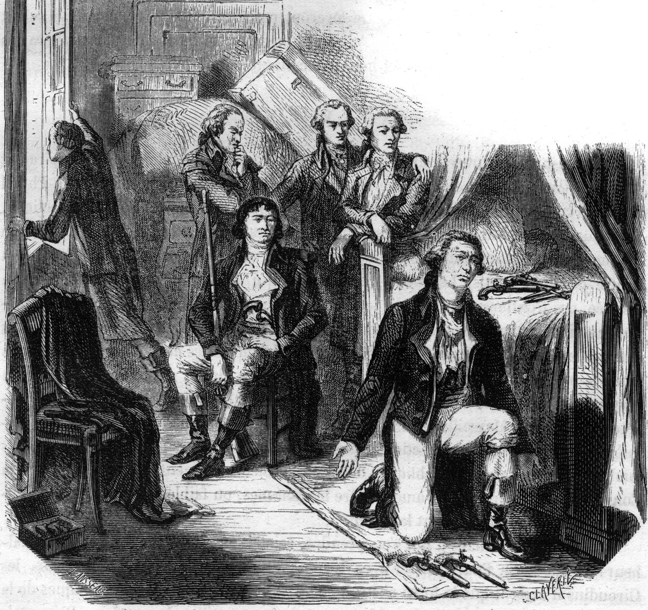 The Girondins in the night of 31 May 1793 (the fall of the Girondins) - Engraving in 