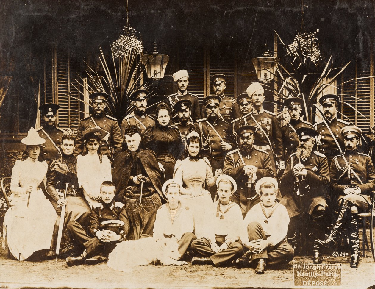 Members of the Romanov family during summer military maneuvers at Krasnoie Selo (Saint Petersburg) by Anonymous Anonymous