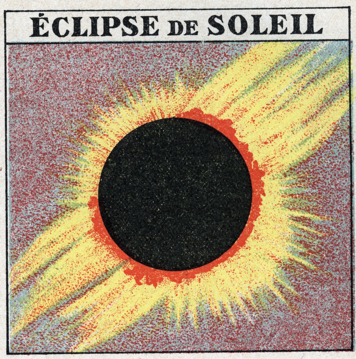 Light Propagation: Sun Eclipse. Anonymous illustration from 1925. Private collection. by Anonymous Anonymous