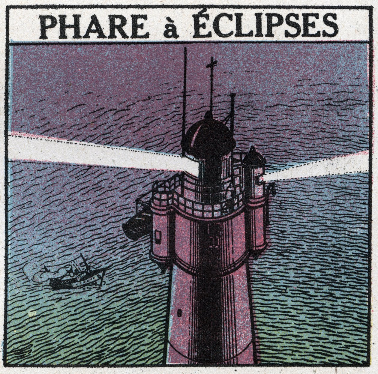 Light Signals: Eclipses Lighthouse. Anonymous illustration of 1925. Private collection. by Anonymous Anonymous