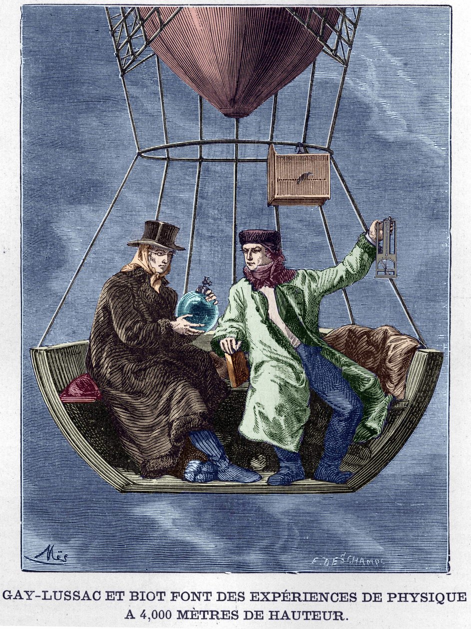 Louis-Joseph Gay-Lussac and Biot do physics experiments at 4,000 meters high - in 