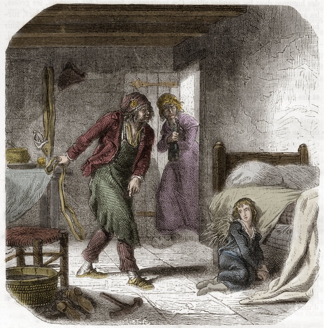 Louis XVII (1785-1795) at the Temple, with his jailer the shoemaker ...