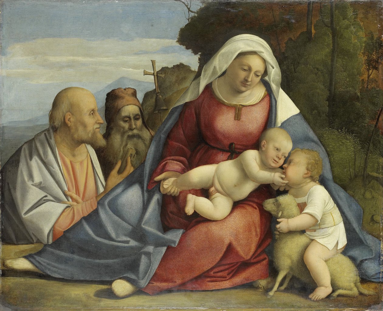 Madonna and Child with the Infant John the Baptist and Saints Peter and Anthony by Anonymous Anonymous