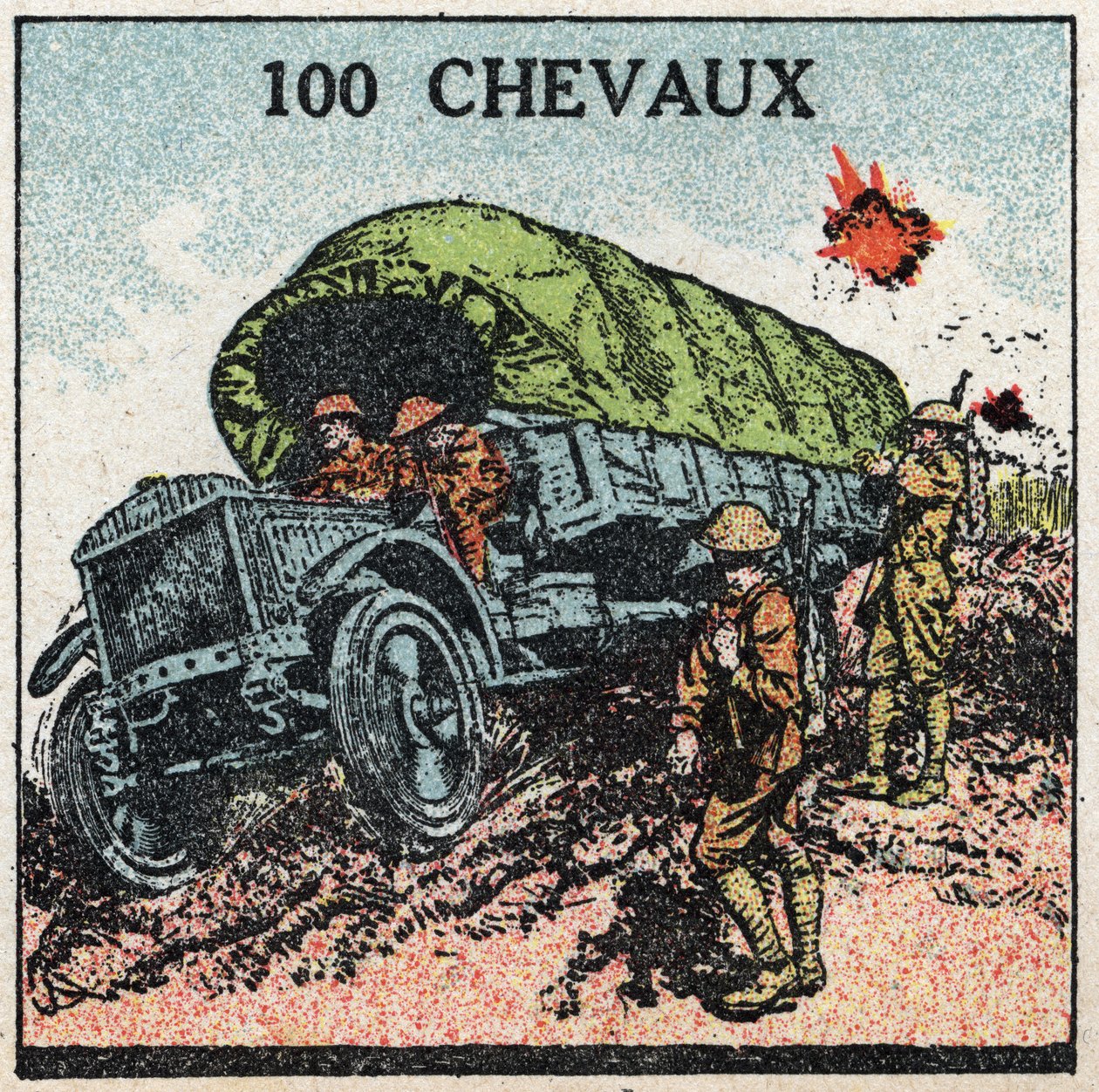 Mechanical traction: military truck up to 100 horsepower. Anonymous illustration from 1925. Private collection. by Anonymous Anonymous
