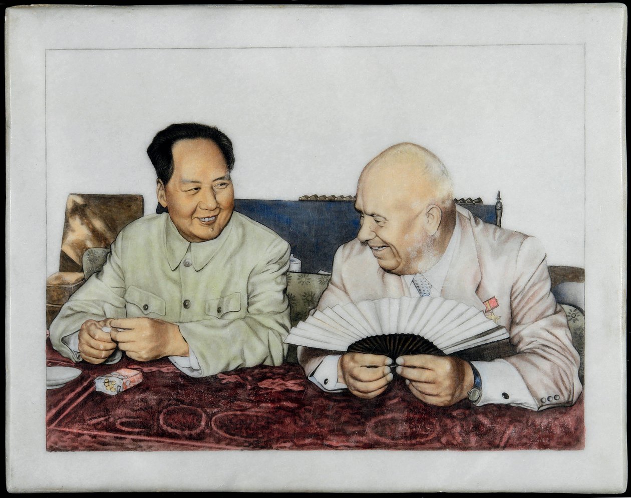 Nikita Khrushchev and Mao Zedong by Anonymous Anonymous