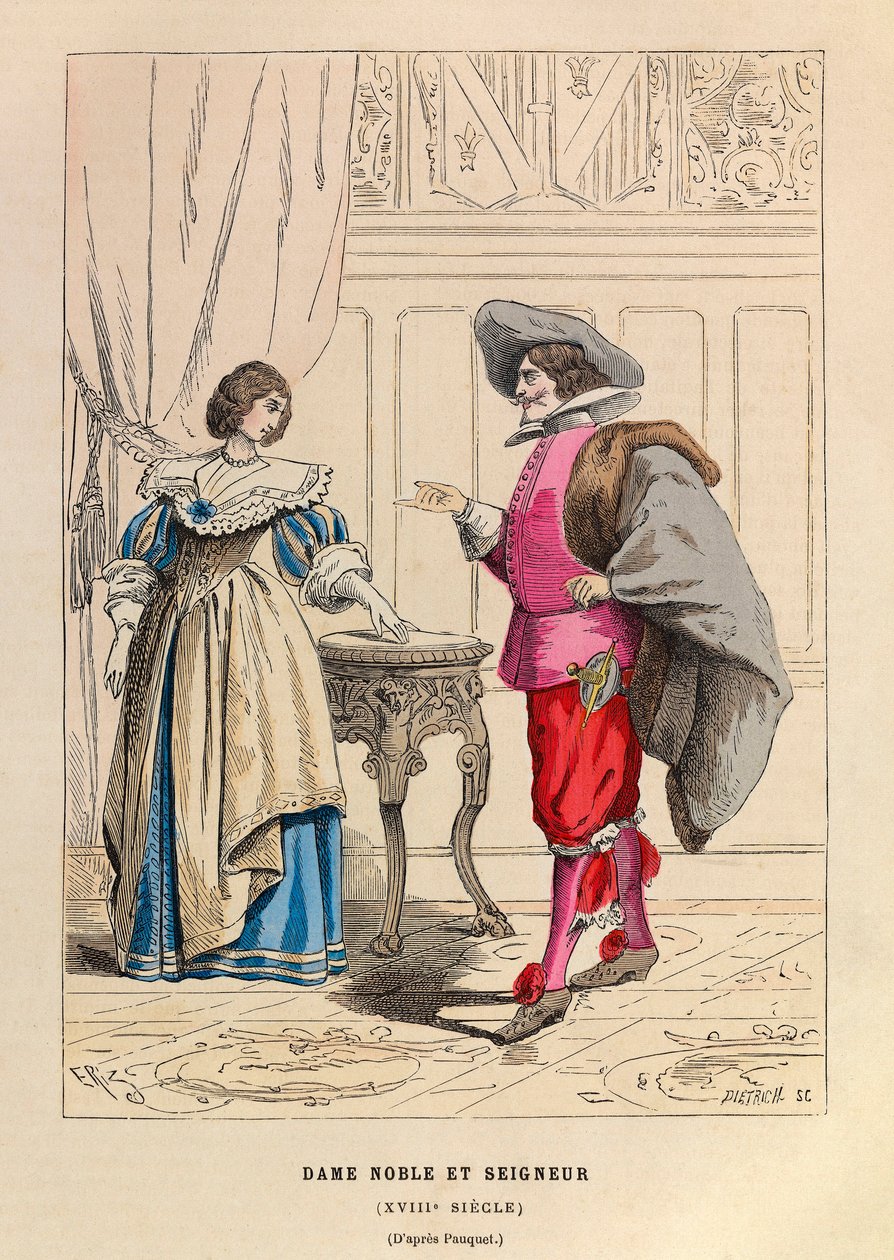 Nobleman and noblewoman 18th century costumes - private collection by Anonymous Anonymous