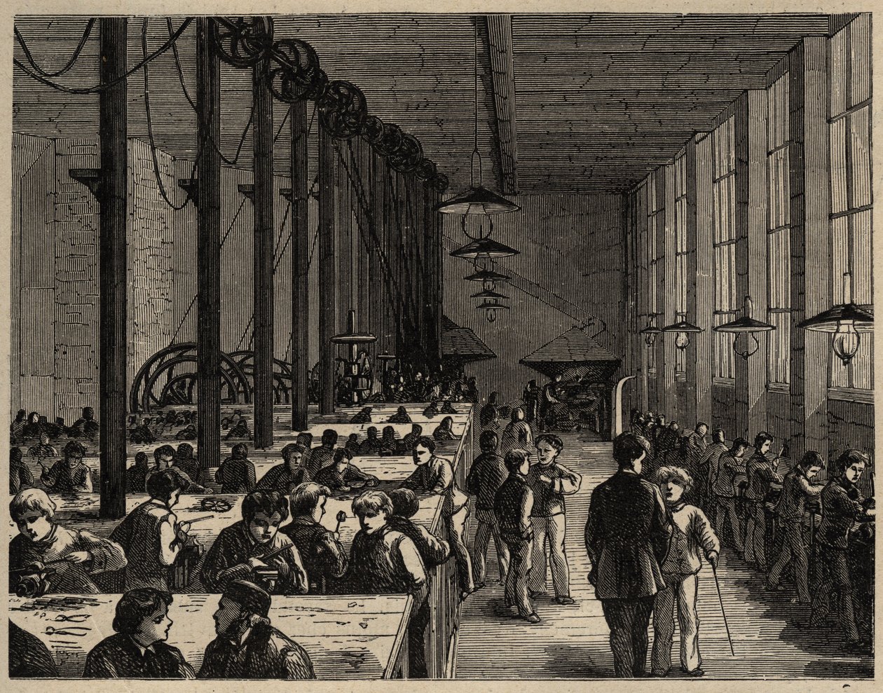 Paris, Ecole Municipale Professionelle Diderot - engraving 1890 by Anonymous Anonymous