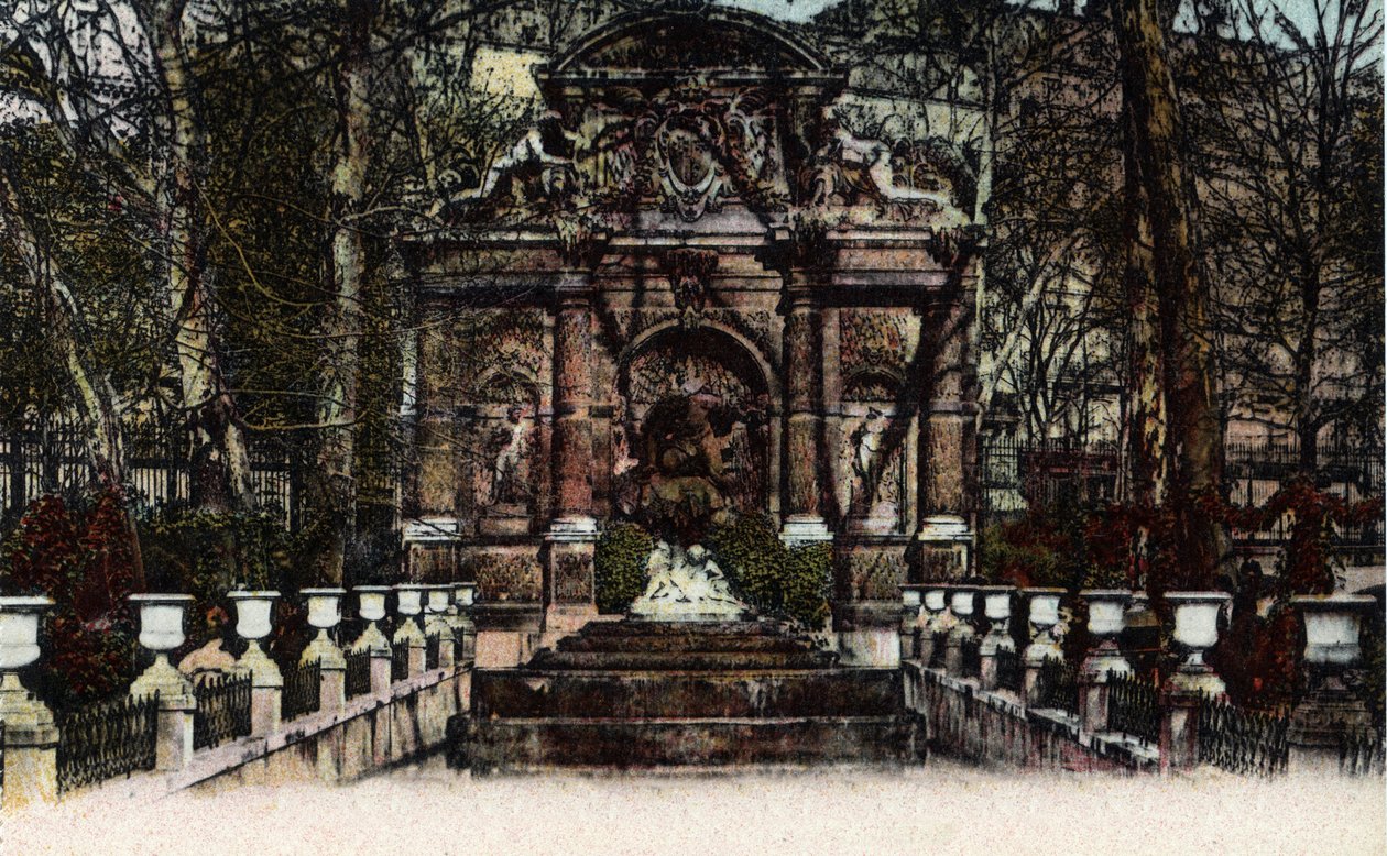 Paris: view of the Fontaine Medicis in the gardens of Luxembourg by Anonymous Anonymous