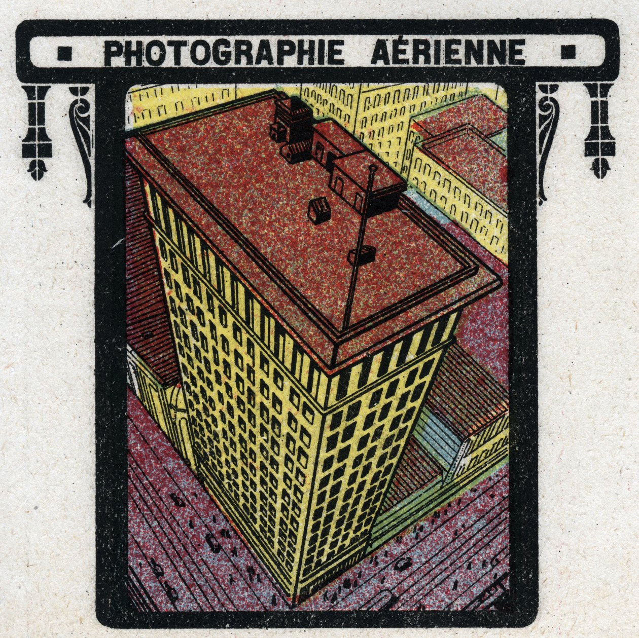 Photography: air view of a building. Anonymous illustration from 1925. Private collection. by Anonymous Anonymous