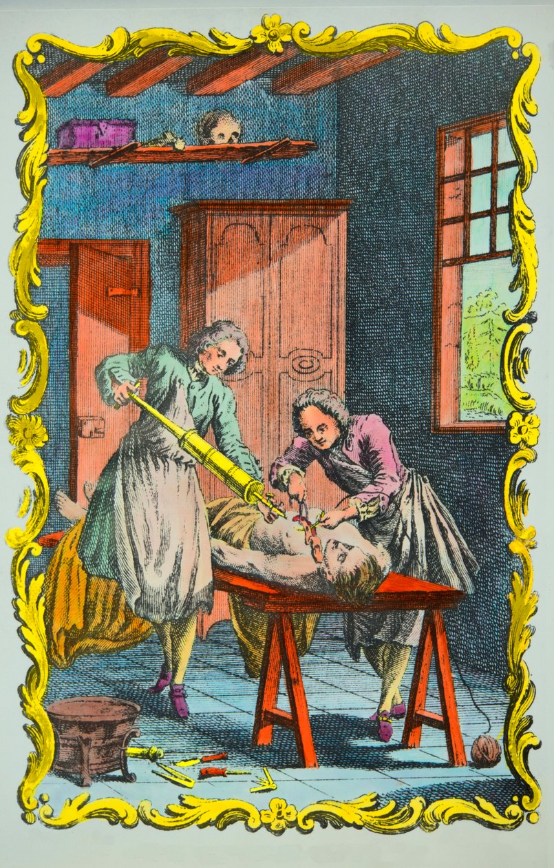 Physician studying blood movement: frontispiece of the 