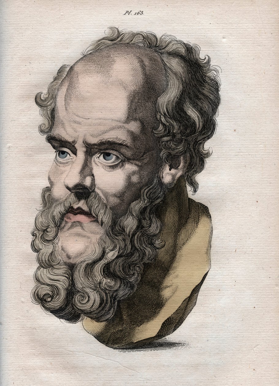 Physiognomy - the Greek philosopher Socrates (ca. 469 BC-399 BC) - engraving of 1808 in 