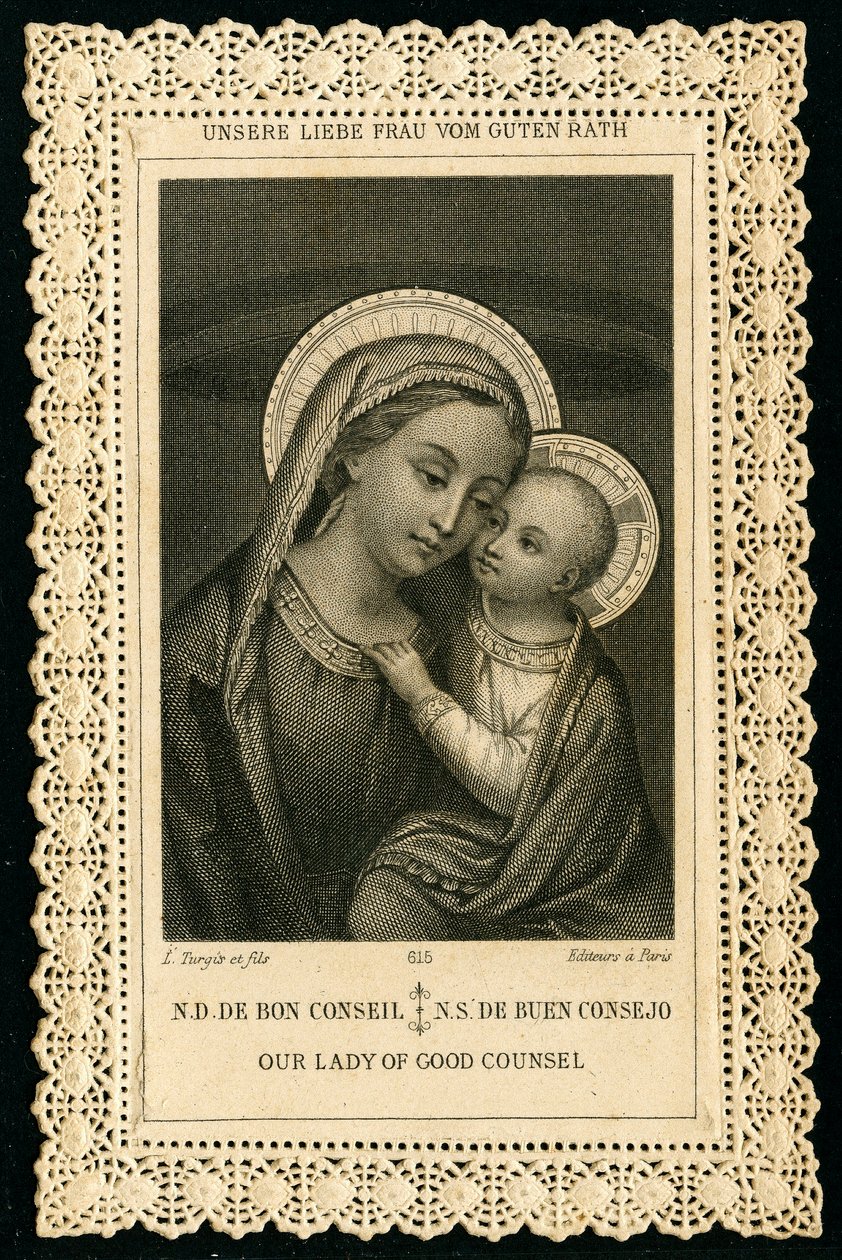 Portrait of Virgin Mary, Our Lady of Good Counsel by Anonymous Anonymous